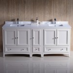 72 Antique White Traditional Dbl Sink Bathroom Cabinets, Top, Sinks, FCB20