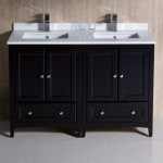 Oxford 48" Espresso Traditional Double Sink Bathroom Cabinets w/ Top & Sinks