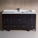 Fresca Oxford 60" Espresso Traditional Bathroom Cabinets w/ Top & Sink