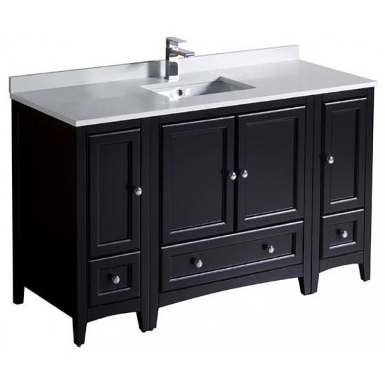 Fresca Oxford 54" Espresso Traditional Bathroom Cabinets w/ Top & Sink