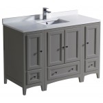 Fresca Oxford 48" Gray Traditional Bathroom Cabinets w/ Top & Sink