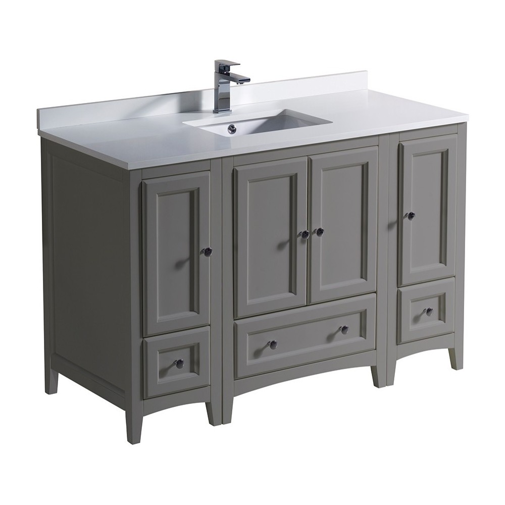 Fresca Oxford 48" Gray Traditional Bathroom Cabinets w/ Top & Sink