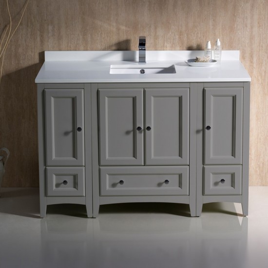 Fresca Oxford 48" Gray Traditional Bathroom Cabinets w/ Top & Sink