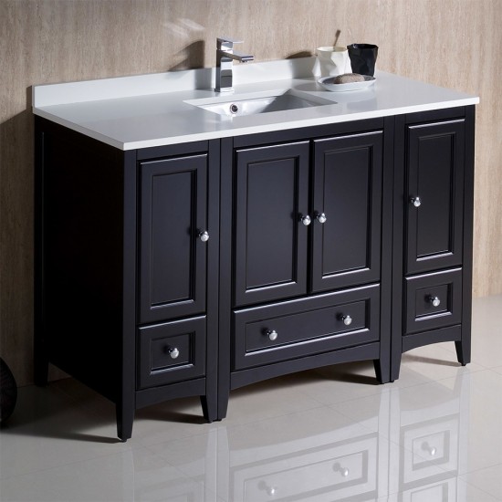 Fresca Oxford 48" Espresso Traditional Bathroom Cabinets w/ Top & Sink