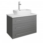 FCB6183GR-VSL-I Modella 32 Gray Wall Hung Bathroom Cabinet with Top, Vessel Sink