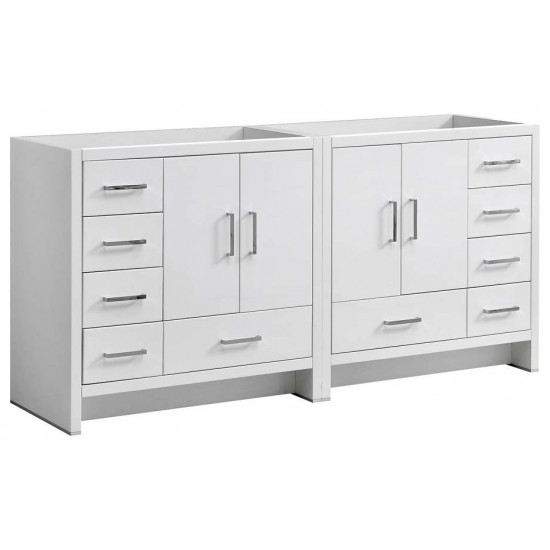 Imperia 72" Glossy White Free Standing Double Sink Modern Bathroom Cabinet