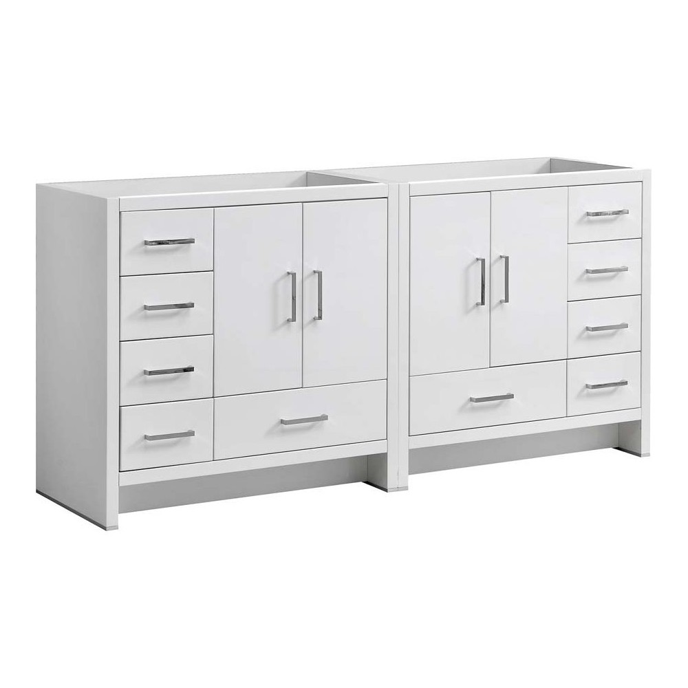 Imperia 72" Glossy White Free Standing Double Sink Modern Bathroom Cabinet