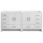 Imperia 72" Glossy White Free Standing Double Sink Modern Bathroom Cabinet