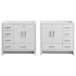 Imperia 72" Glossy White Free Standing Double Sink Modern Bathroom Cabinet