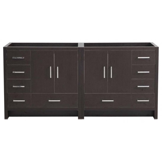 Imperia 72" Dark Gray Oak Free Standing Double Sink Modern Bathroom Cabinet