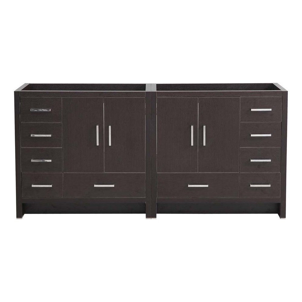 Imperia 72" Dark Gray Oak Free Standing Double Sink Modern Bathroom Cabinet