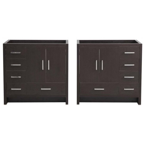 Imperia 72" Dark Gray Oak Free Standing Double Sink Modern Bathroom Cabinet