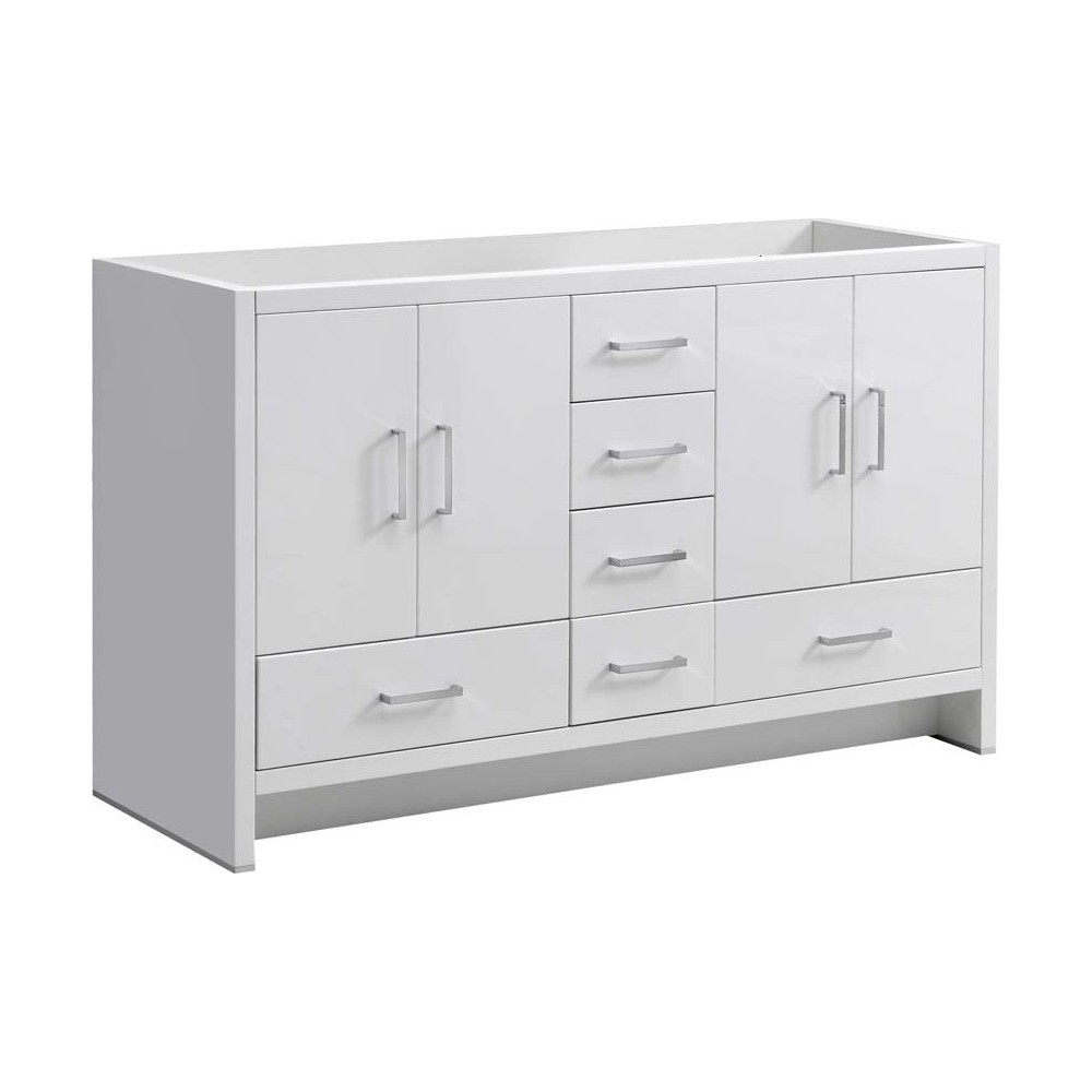 Imperia 60" Glossy White Free Standing Double Sink Modern Bathroom Cabinet