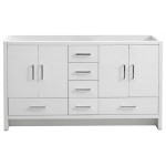 Imperia 60" Glossy White Free Standing Double Sink Modern Bathroom Cabinet
