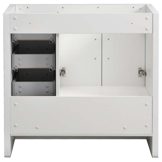Imperia 36" Glossy White Free Standing Modern Bathroom Cabinet - Right Version