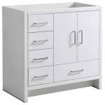 Imperia 36" Glossy White Free Standing Modern Bathroom Cabinet - Left Version