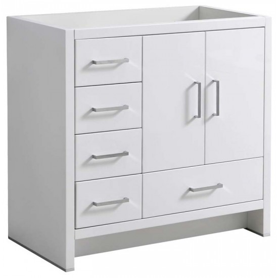 Imperia 36" Glossy White Free Standing Modern Bathroom Cabinet - Left Version