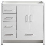 Imperia 36" Glossy White Free Standing Modern Bathroom Cabinet - Left Version