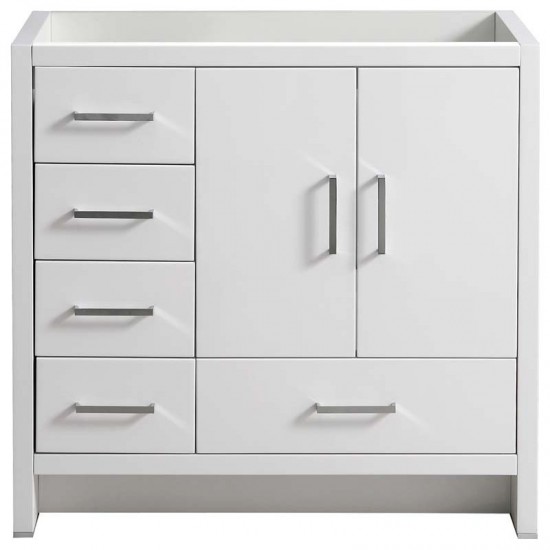 Imperia 36" Glossy White Free Standing Modern Bathroom Cabinet - Left Version