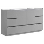 Fresca Lazzaro 60" Gray Free Standing Single Sink Modern Bathroom Cabinet