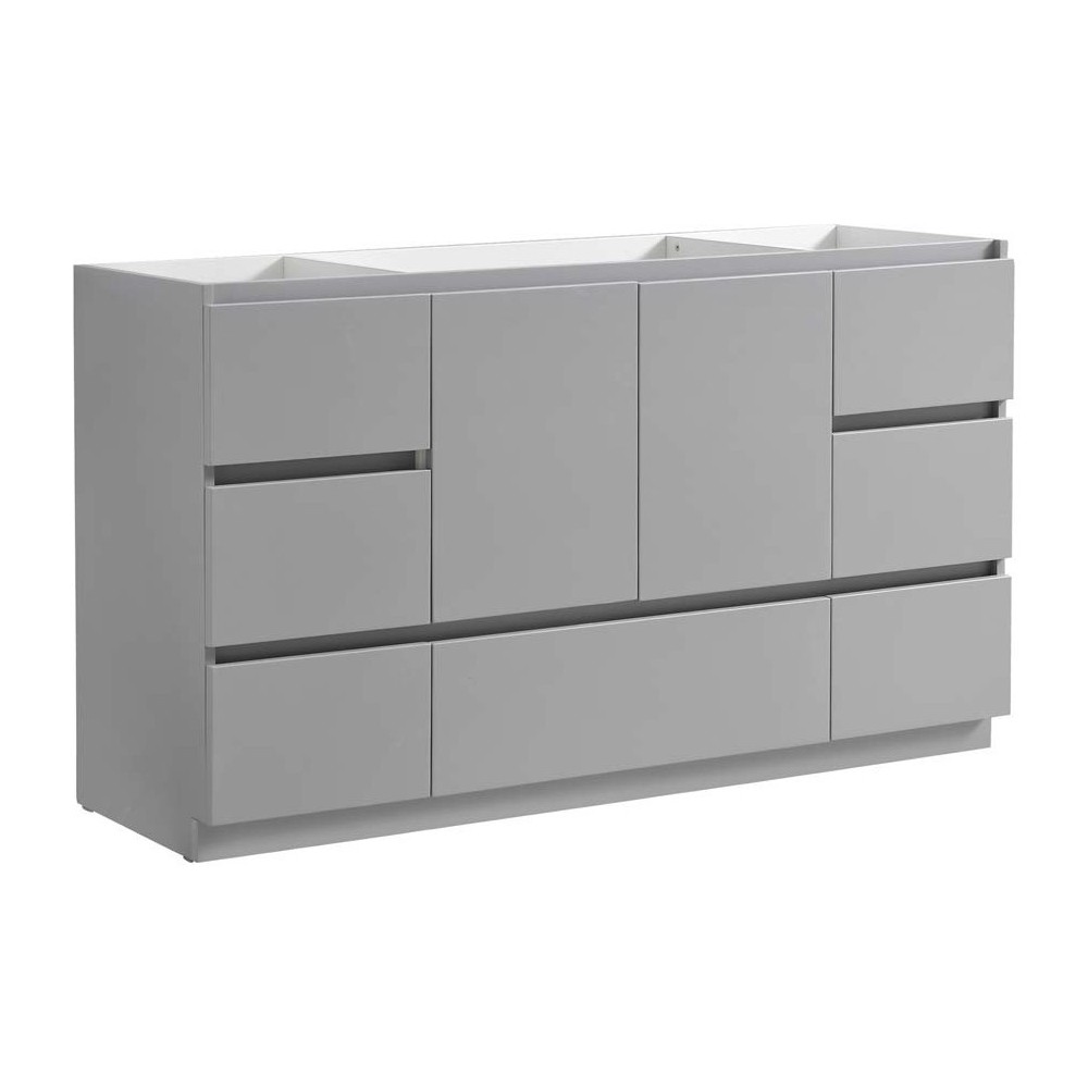 Fresca Lazzaro 60" Gray Free Standing Single Sink Modern Bathroom Cabinet