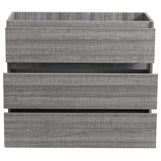 Fresca Lazzaro 42" Glossy Ash Gray Free Standing Modern Bathroom Cabinet