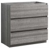 Fresca Lazzaro 36" Glossy Ash Gray Free Standing Modern Bathroom Cabinet