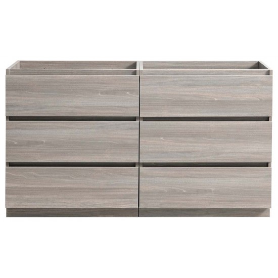 72 Gray Wood Free Standing Double Sink Modern Bathroom Cabinet, FCB93-3636MGO-D