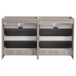 72 Gray Wood Free Standing Double Sink Modern Bathroom Cabinet, FCB93-3636MGO-D