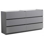 Lazzaro 72 Gray Free Standing Double Sink Modern Bathroom Cabinet FCB93-3636GR-D