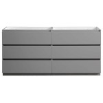 Lazzaro 72 Gray Free Standing Double Sink Modern Bathroom Cabinet FCB93-3636GR-D