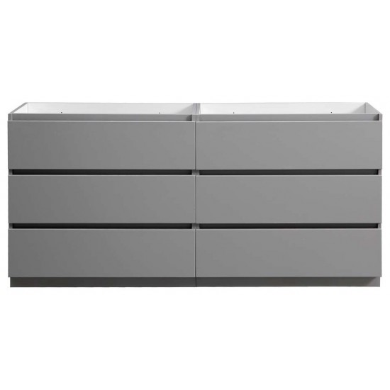 Lazzaro 72 Gray Free Standing Double Sink Modern Bathroom Cabinet FCB93-3636GR-D