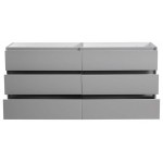 Lazzaro 72 Gray Free Standing Double Sink Modern Bathroom Cabinet FCB93-3636GR-D