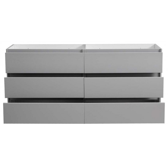 Lazzaro 72 Gray Free Standing Double Sink Modern Bathroom Cabinet FCB93-3636GR-D