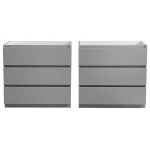 Lazzaro 72 Gray Free Standing Double Sink Modern Bathroom Cabinet FCB93-3636GR-D