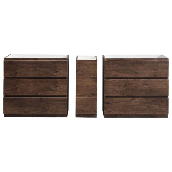 Fresca Lazzaro 84" Rosewood Free Standing Double Sink Modern Bathroom Cabinet