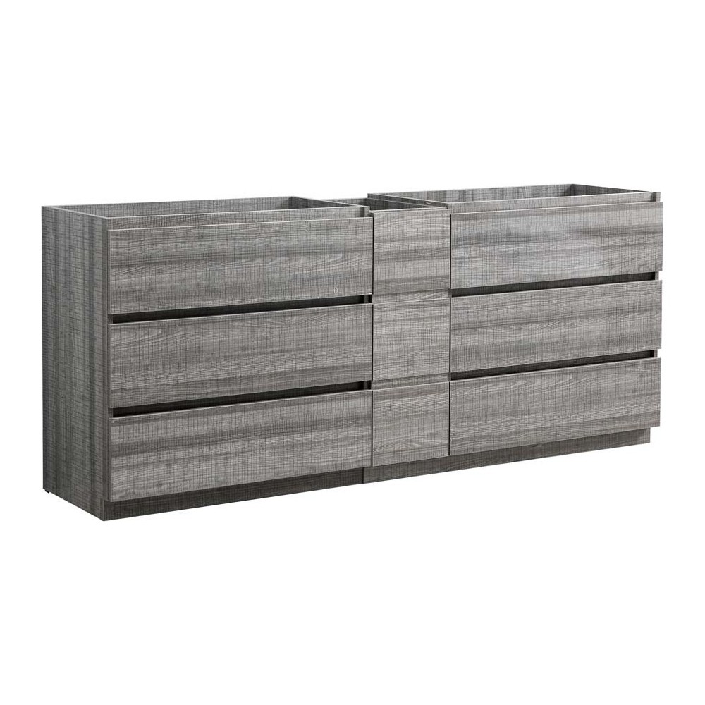 Lazzaro 84" Glossy Ash Gray Free Standing Double Sink Modern Bathroom Cabinet Lazzaro 84" Glossy Ash Gray Free Standing Double Sink Modern Bathroom Cabinet