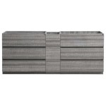 Lazzaro 84" Glossy Ash Gray Free Standing Double Sink Modern Bathroom Cabinet