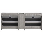 Lazzaro 84" Glossy Ash Gray Free Standing Double Sink Modern Bathroom Cabinet