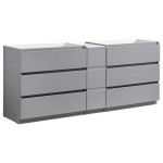 Fresca Lazzaro 84" Gray Free Standing Double Sink Modern Bathroom Cabinet