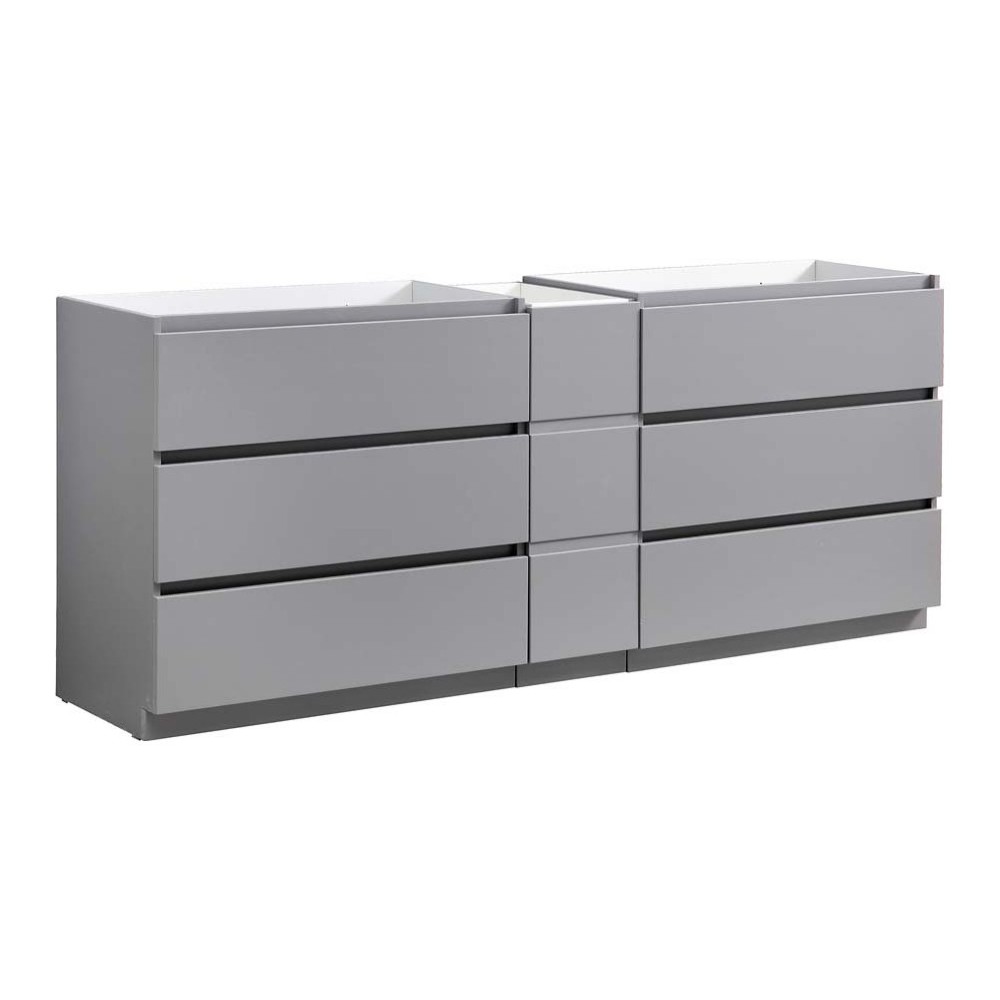 Fresca Lazzaro 84" Gray Free Standing Double Sink Modern Bathroom Cabinet