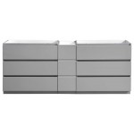 Fresca Lazzaro 84" Gray Free Standing Double Sink Modern Bathroom Cabinet