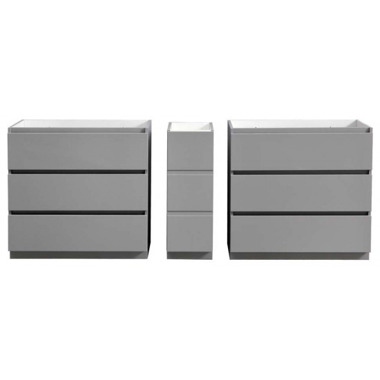 Fresca Lazzaro 84" Gray Free Standing Double Sink Modern Bathroom Cabinet