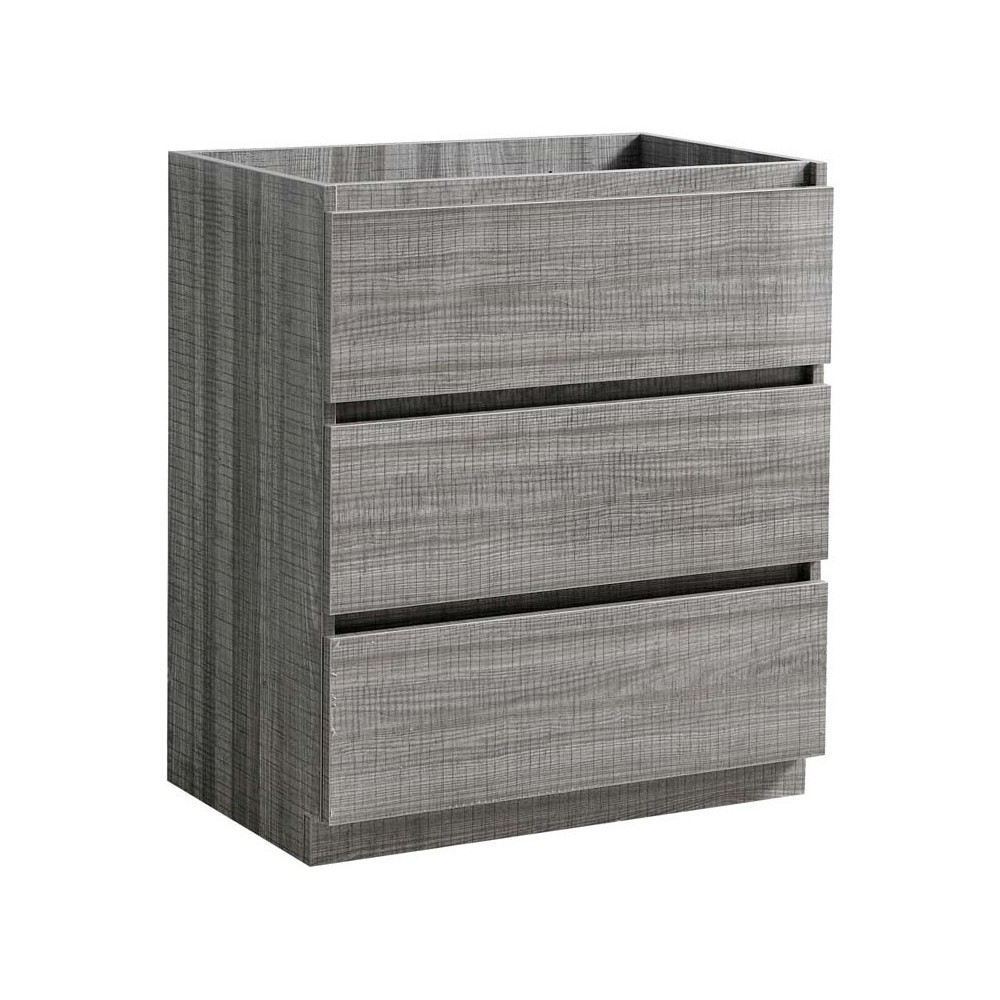 Fresca Lazzaro 30" Glossy Ash Gray Free Standing Modern Bathroom Cabinet