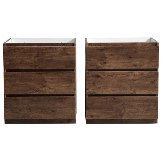 60 Rosewood Free Standing Double Sink Modern Bathroom Cabinet, FCB93-3030RW-D