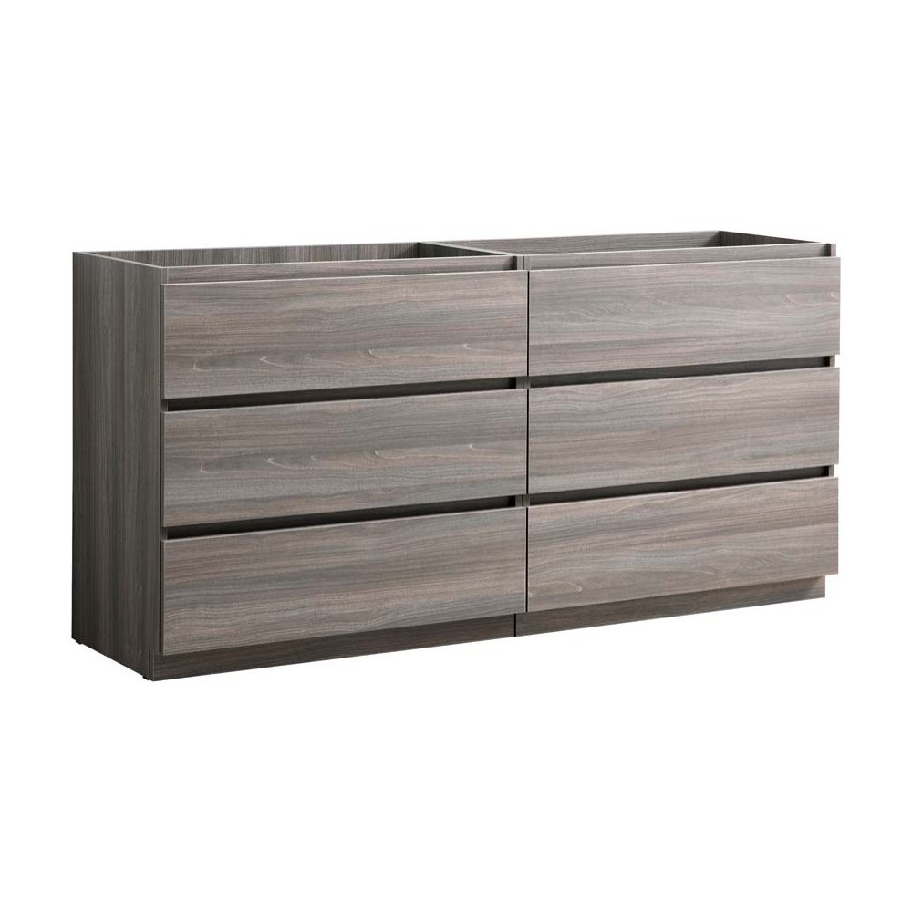 60 Gray Wood Free Standing Double Sink Modern Bathroom Cabinet, FCB93-3030MGO-D