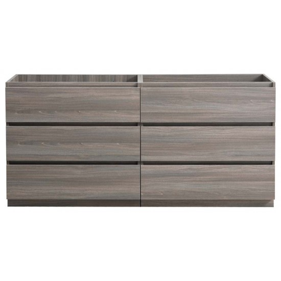 60 Gray Wood Free Standing Double Sink Modern Bathroom Cabinet, FCB93-3030MGO-D