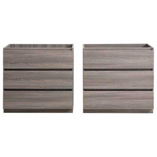 60 Gray Wood Free Standing Double Sink Modern Bathroom Cabinet, FCB93-3030MGO-D