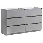 Lazzaro 60 Gray Free Standing Double Sink Modern Bathroom Cabinet FCB93-3030GR-D