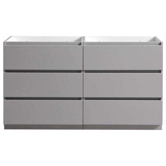 Lazzaro 60 Gray Free Standing Double Sink Modern Bathroom Cabinet FCB93-3030GR-D